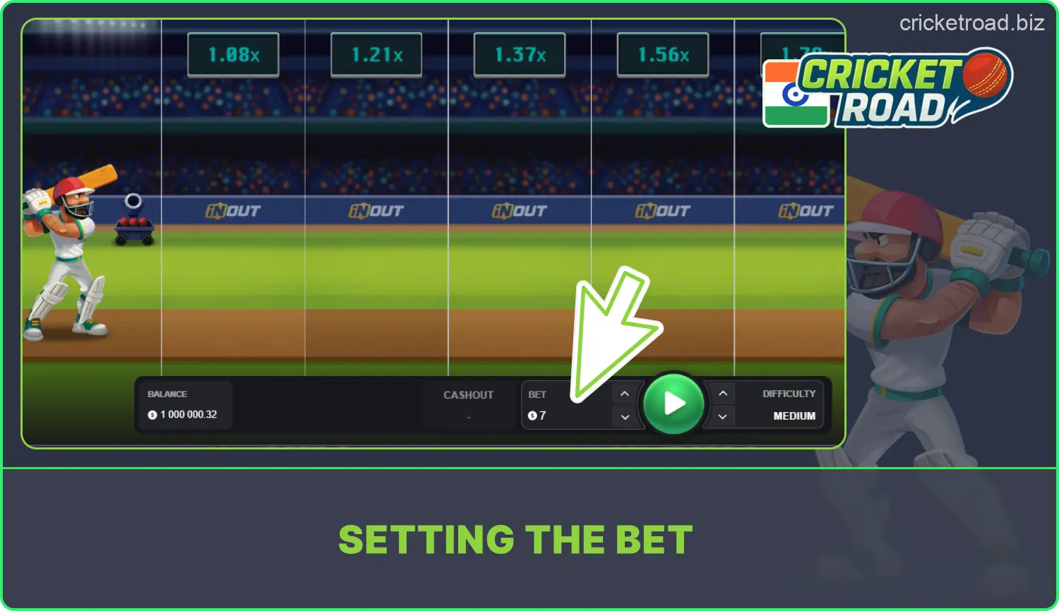 Adjusting stake size in Cricket Road