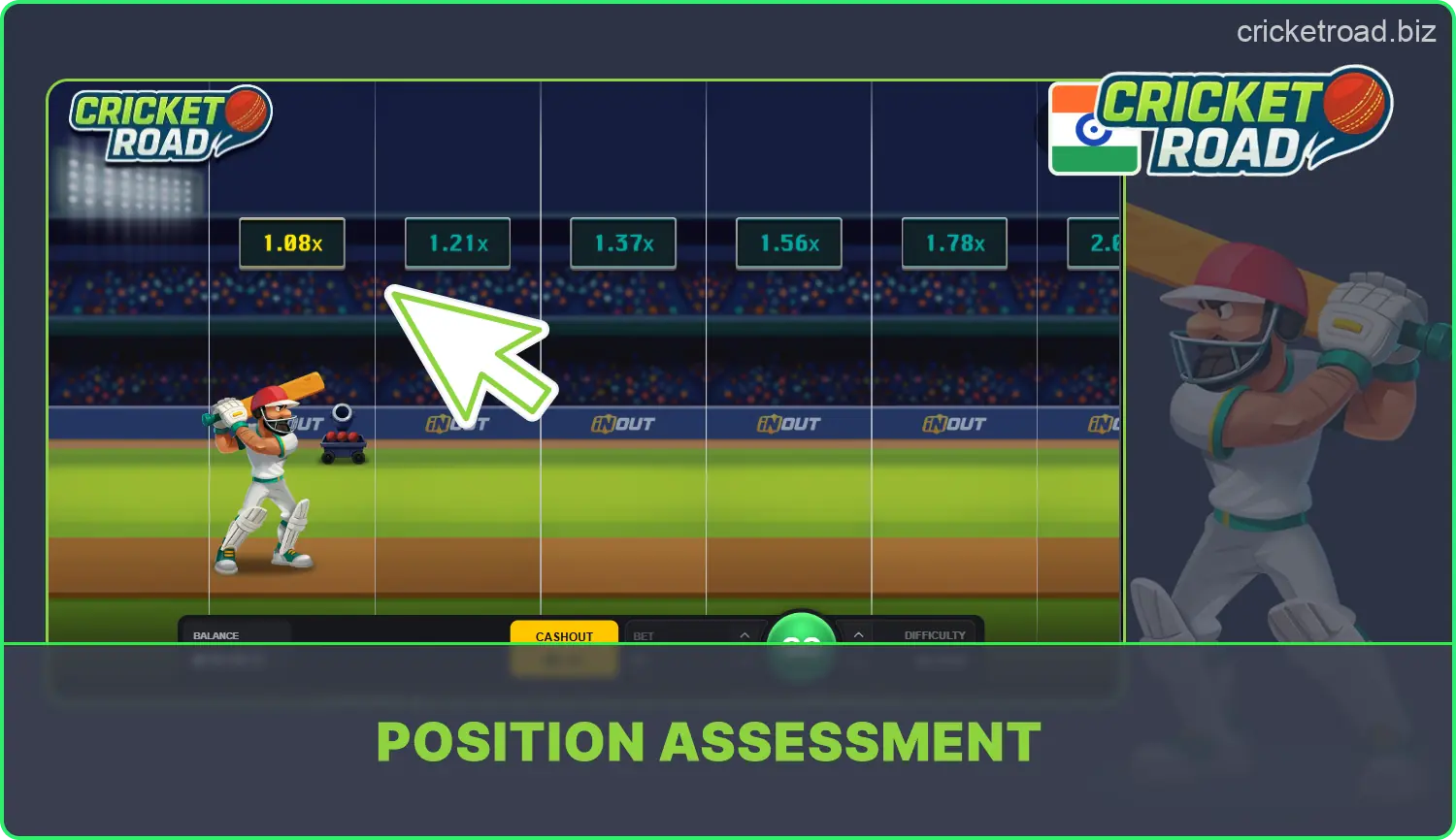 Evaluating progress during Cricket Road play