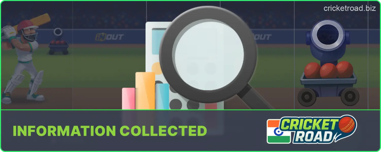 Types of user data gathered by Cricket Road
